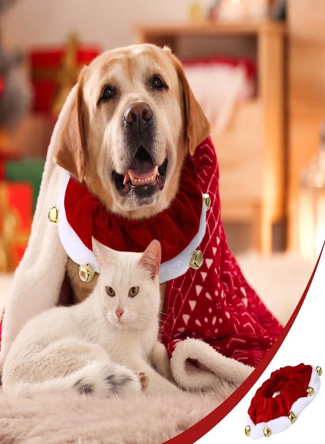 Bulyoou 3 Pcs Christmas Jingle Bell Dog/Cat Collars Buckle Festive Christmas/Holiday Plush Neckwear for Xmas Dog Cat Outfit Pet Stretchable Scrunchy Costume Accessory Soft Collar with Bell(Large) - Image 4